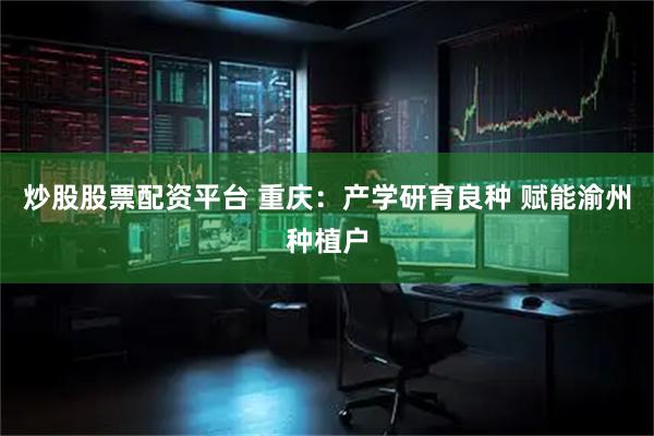 炒股股票配资平台 重庆：产学研育良种 赋能渝州种植户